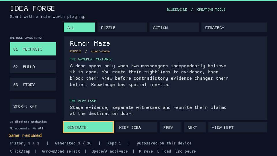 Idea Forge in-game screenshot